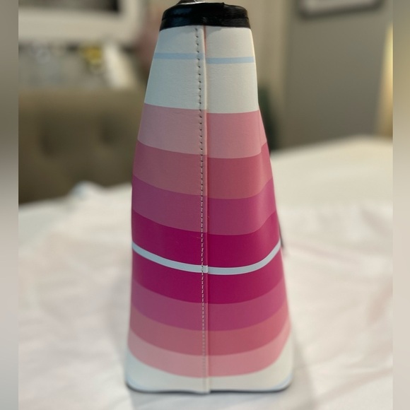 NWT | 100% Nappa Leather City Tote | Retro Summer Stripe - Picture 4 of 10